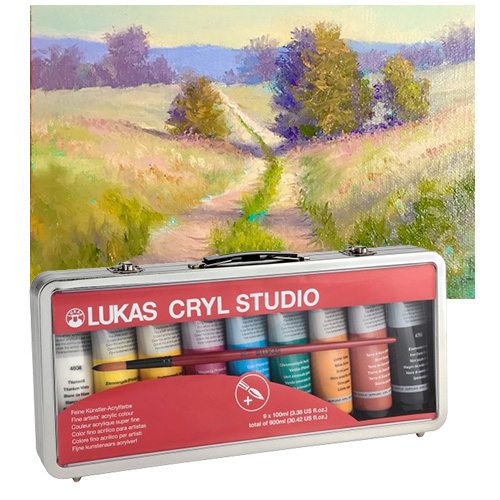 LUKAS CRYL Studio Acrylics Suitcase Set of 9