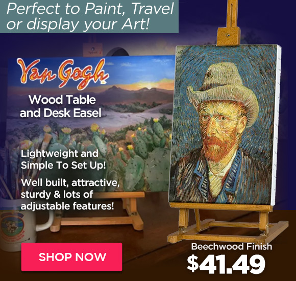 Van Gogh Wood Table & Display Easel 