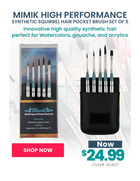 Mimik High Performance Synthetic Squirrel Hair Watercolor Brushes