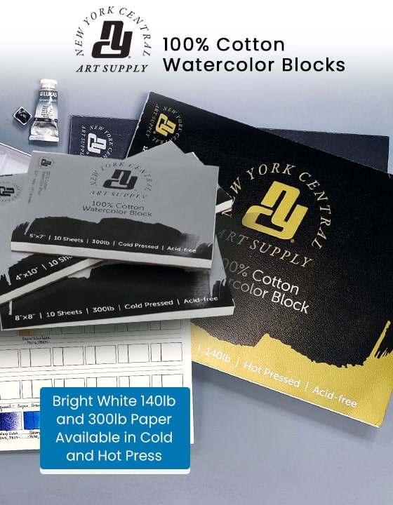 New York Central® 100% Cotton Watercolor Blocks