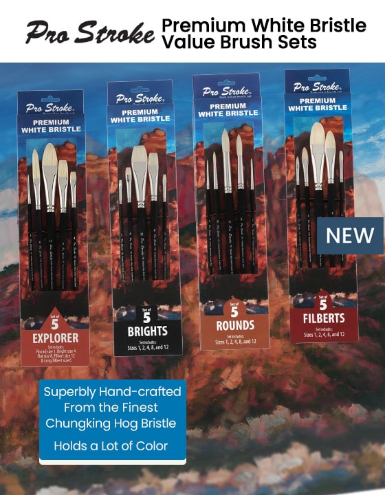 Pro Stroke Premium White Bristle Brushes & Sets
