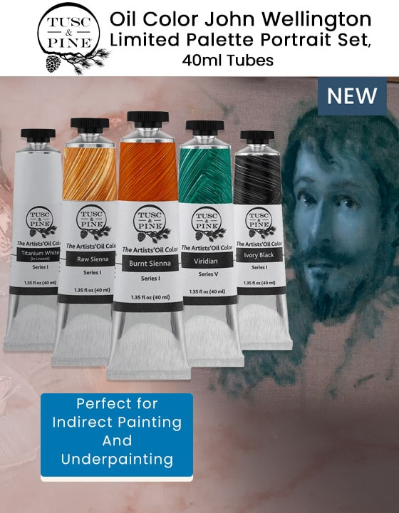 Tusc & Pine Oils John Wellington Limited Palette Portrait Set of 5, 40ml Tubes