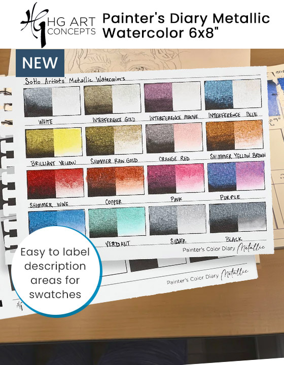 Painter's Color Diary Metallic - 6x 8in Wire Bound Pad, Watercolor