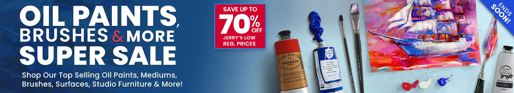 Shop the oil paints, brushes and more super sale 