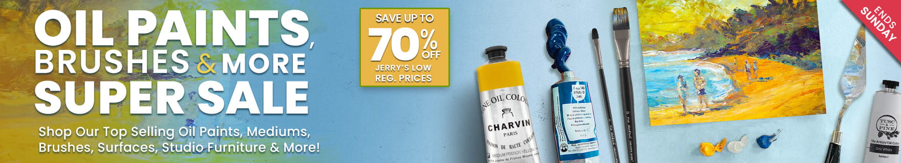 Shop the oil paints, brushes and more super sale 