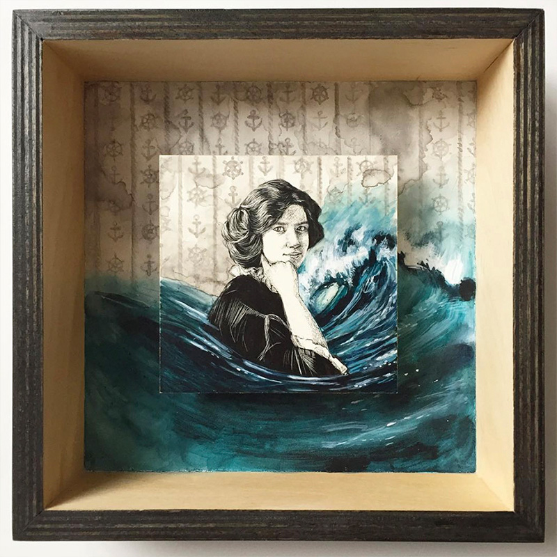 Artwork by Kaetlyn Able in Ampersand Shadow Box 