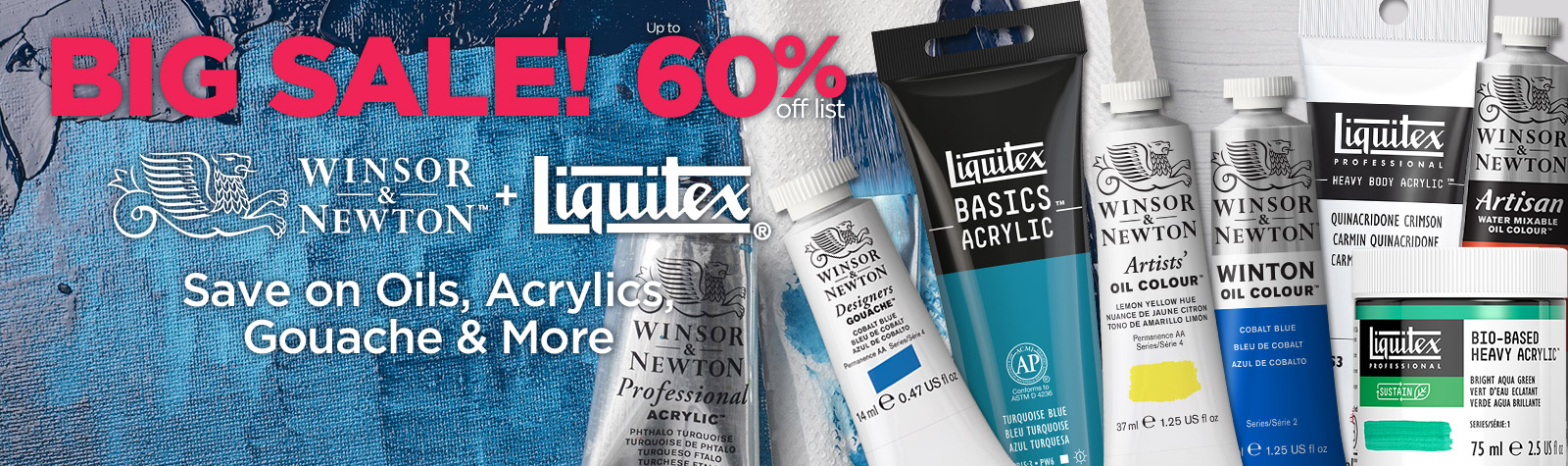 Colort Winsor & Newton, Liquitex, SALE 60% OFF NOW