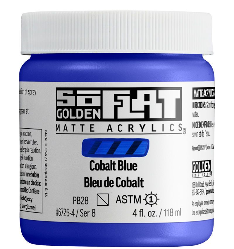 GOLDEN SoFlat Matte Acrylic - Cobalt Blue, 4oz Jar
