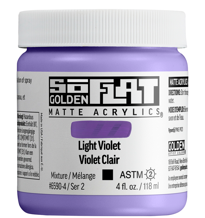 GOLDEN SoFlat Matte Acrylic - Light Violet, 4oz Jar