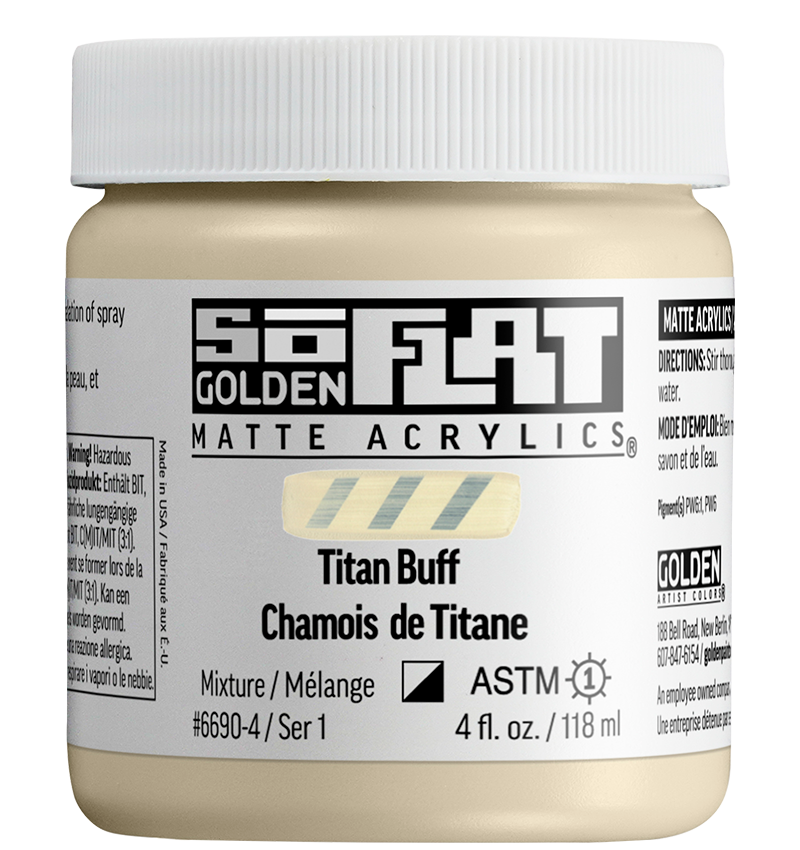 GOLDEN SoFlat Matte Acrylic - Titan Buff, 4oz Jar