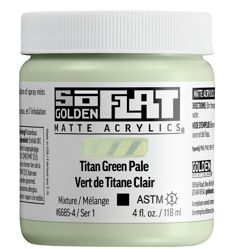 GOLDEN SoFlat Matte Acrylic - Titan Green Pale, 4oz Jar
